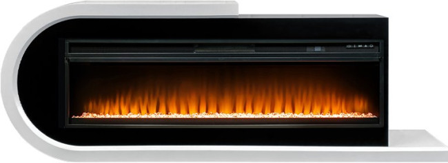Каминокомплект Basel 60 L - Белый с черным с очагом Vision 60 LED в Оренбурге