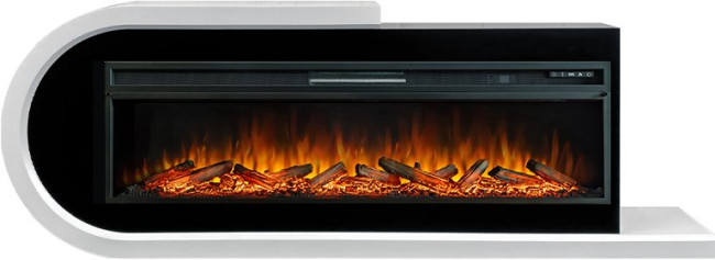 Каминокомплект Basel 60 L - Белый с черным с очагом Vision 60 LOG LED в Оренбурге