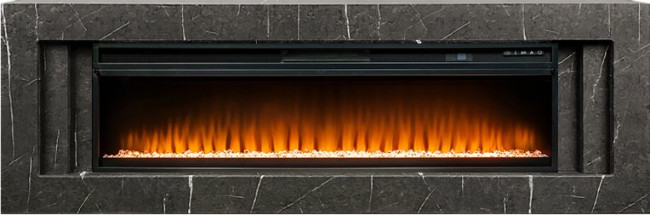 Каминокомплект Line 60 SFT Stone Touch - Серый мрамор с очагом Vision 60 LED в Оренбурге