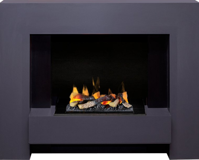 Каминокомплект Tokyo - Graphite Grey с очагом Cassette 400 LNH-INT (с дровами) в Оренбурге