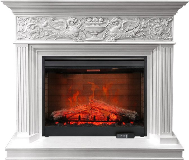 Каминокомплект Palace - Белый с серебром с очагом Symphony 30'' DF3020-EU в Оренбурге