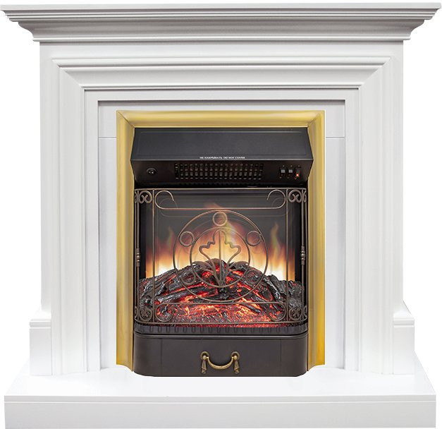 Каминокомплект Bradford - Белый с очагом Majestic FX M Brass в Оренбурге