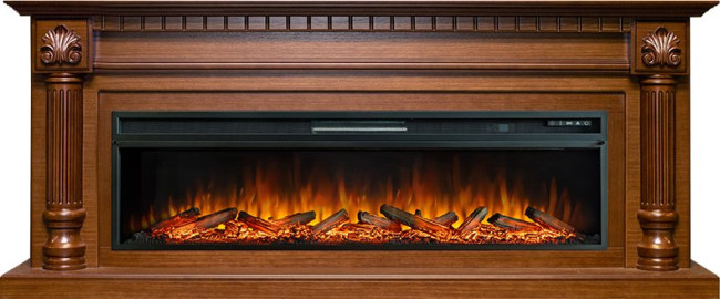 Каминокомплект Edinburg 60 - Орех с очагом Vision 60 LOG LED в Оренбурге