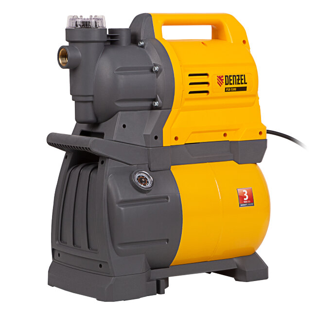 Насосная станция PSХ1300, Х-Pro, 1300 Вт, 4500 л/ч, ресивер 24 л, подъем 48 м Denzel в Оренбурге