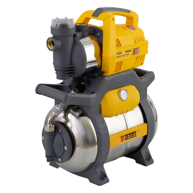 Насосная станция PSХ950X, Х-Pro, 950 Вт, 3300 л/ч, ресивер 24 л, подъем 38 м, нержавейка Denzel в Оренбурге