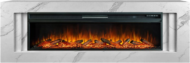 Каминокомплект Line 60 SFT White Marble - Белый мрамор с очагом Vision 60 LOG LED в Оренбурге