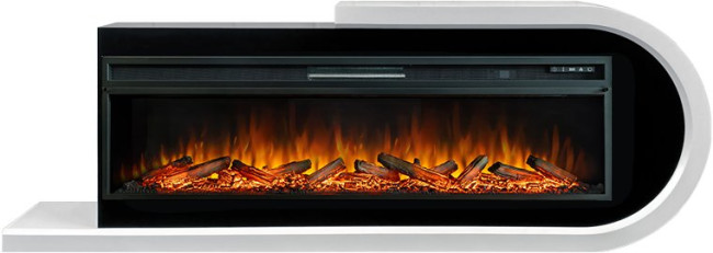 Каминокомплект Basel 60 R - Белый с черным с очагом Vision 60 LOG LED в Оренбурге