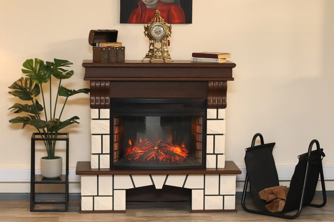 Портал Royal Flame Porto (Разборный) - Орех каньон/Белый камень в Оренбурге