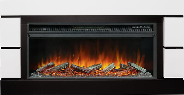 Каминокомплект Modern 42 SFT - Белый с черным с очагом Vision 42 LOG LED в Оренбурге